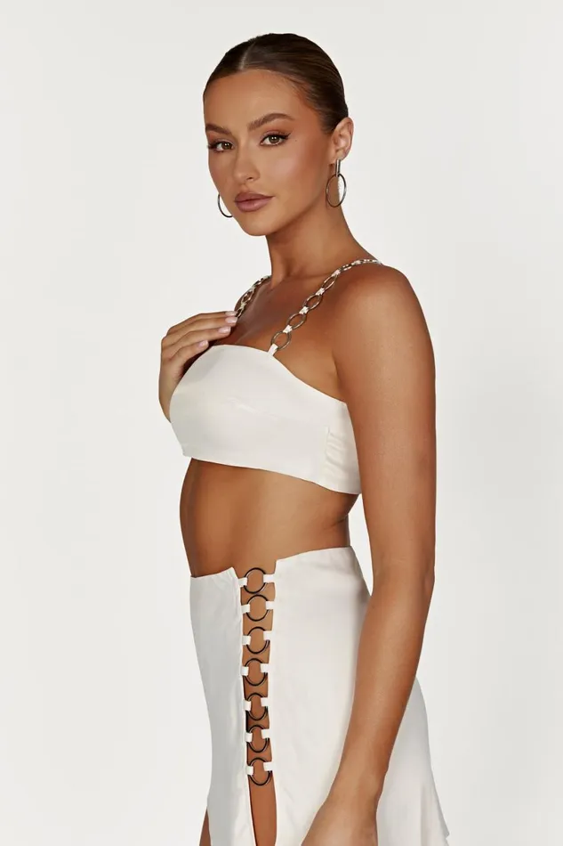 Meshki Crop Tops Women Pyper Ring Crop Top 8211 Beige Beige