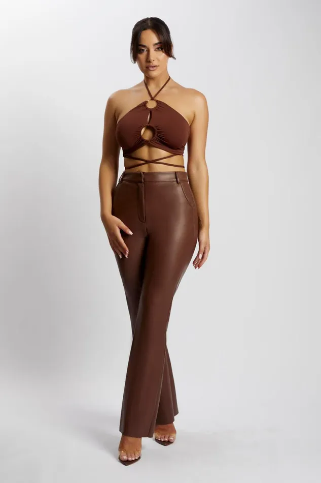 Meshki Crop Tops Women Sabrina Ruched Halter Crop Top 8211 Chocolate Chocolate Meshki Crop Tops Women Sabrina Ruched Halter Crop Top 8211 Chocolate Chocolate
