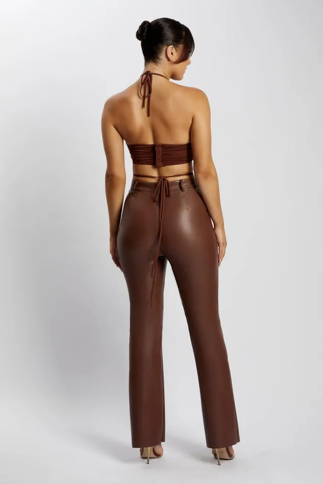 Meshki Crop Tops Women Sabrina Ruched Halter Crop Top 8211 Chocolate Chocolate Meshki Crop Tops Women Sabrina Ruched Halter Crop Top 8211 Chocolate Chocolate