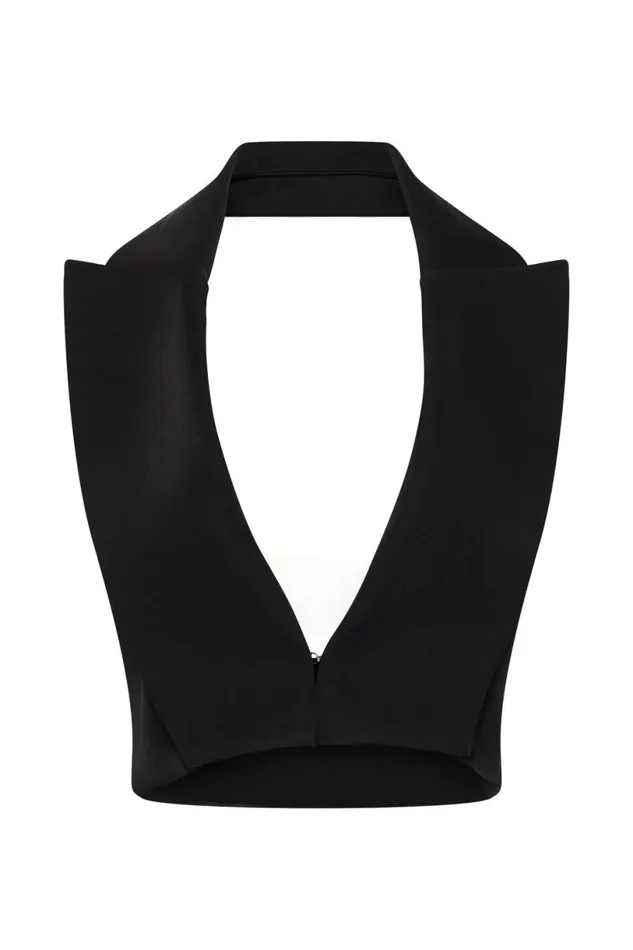 Meshki Crop Tops Women Semara Cropped Waistcoat 8211 Black Black Meshki Crop Tops Women Semara Cropped Waistcoat 8211 Black Black