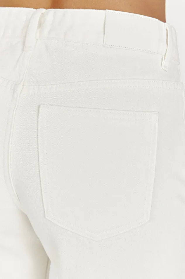 Meshki Denim Women Ainsley Mid Rise Jean 8211 Ecru Ecru