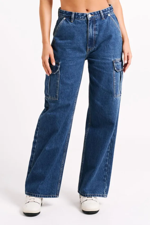 Meshki Denim Women Jagger Relaxed Denim Jean 8211 Dark Blue Darkblue