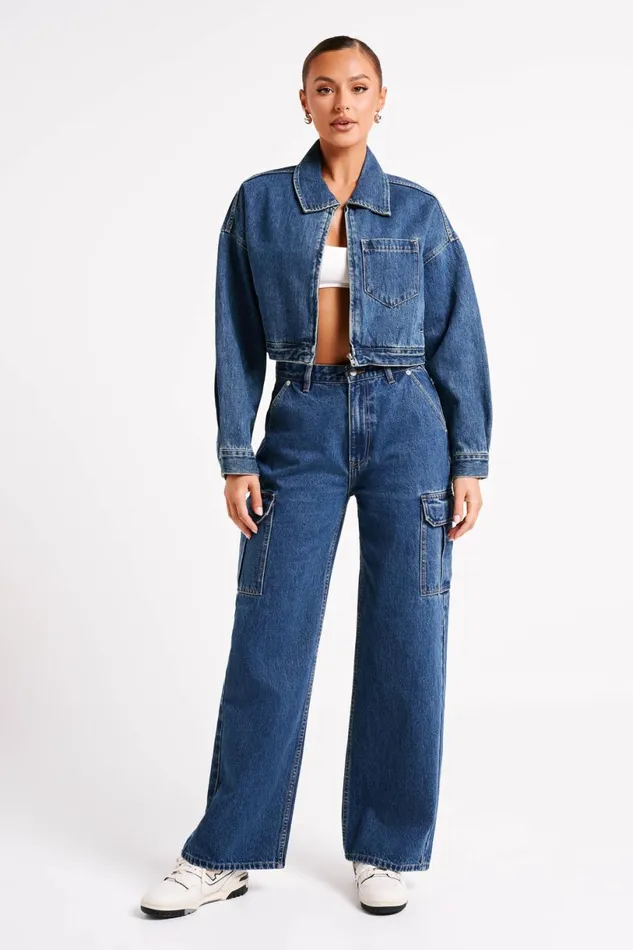 Meshki Denim Women Jagger Relaxed Denim Jean 8211 Dark Blue Darkblue