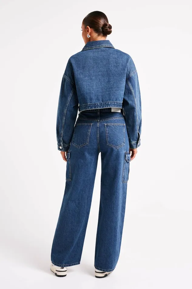 Meshki Denim Women Jagger Relaxed Denim Jean 8211 Dark Blue Darkblue