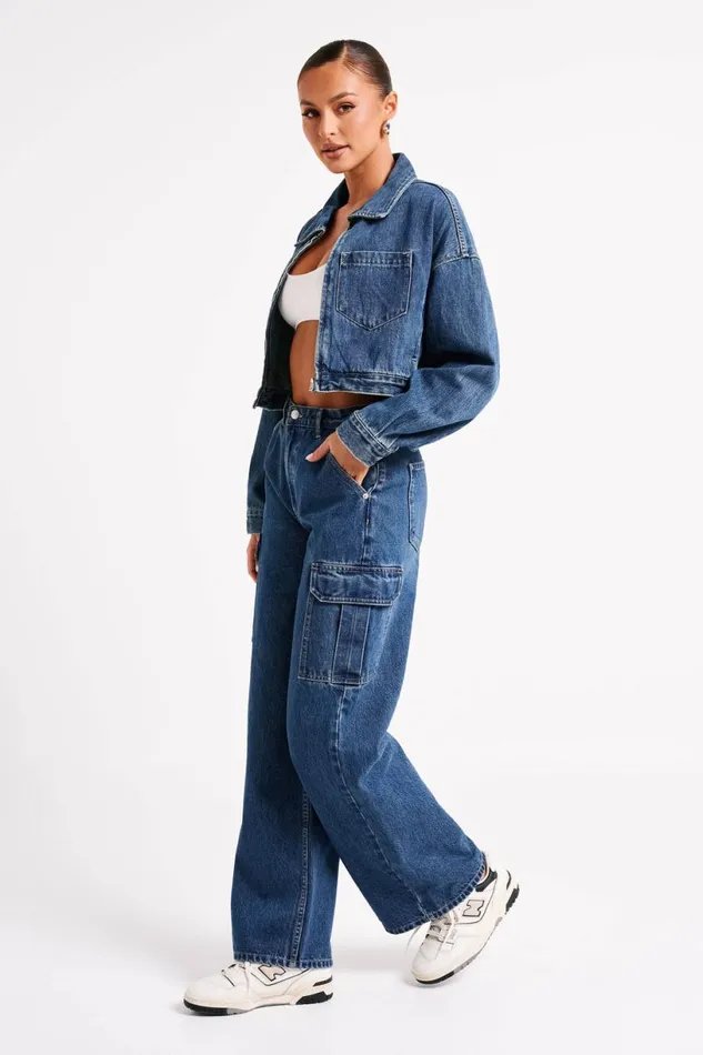 Meshki Denim Women Jagger Relaxed Denim Jean 8211 Dark Blue Darkblue