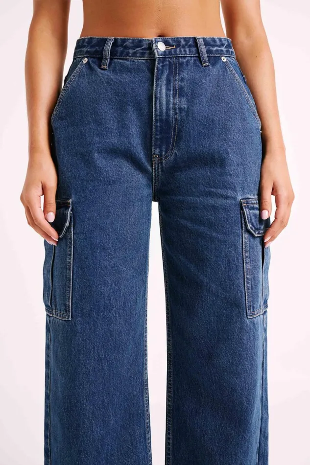 Meshki Denim Women Jagger Relaxed Denim Jean 8211 Dark Blue Darkblue