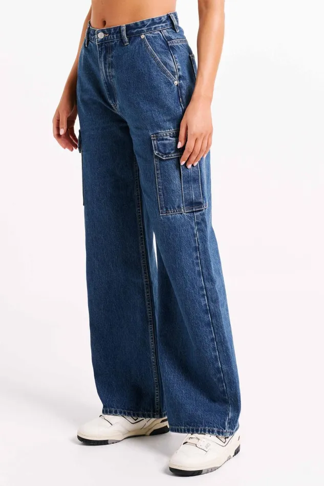 Meshki Denim Women Jagger Relaxed Denim Jean 8211 Dark Blue Darkblue