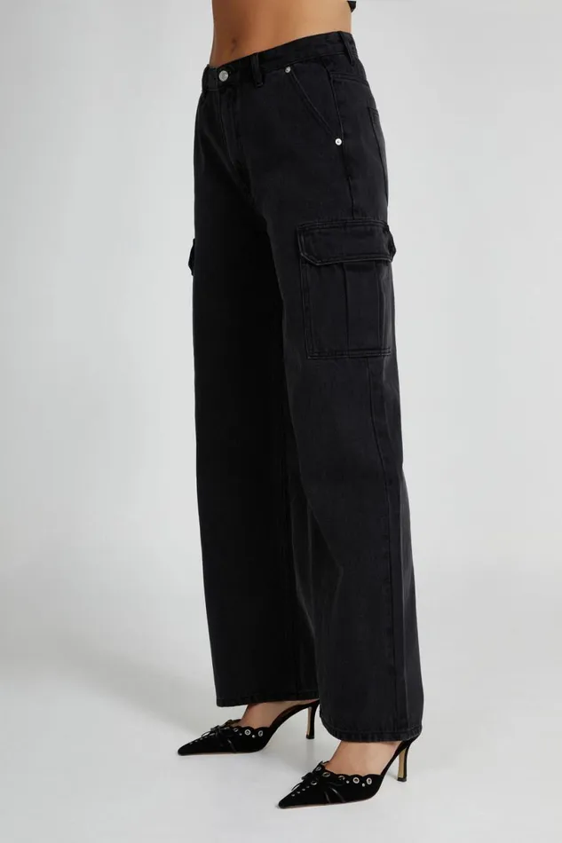 Meshki Denim Women Jagger Relaxed Denim Jean 8211 Washed Black Washedblack