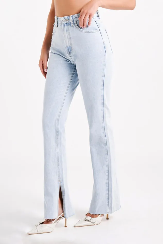 Meshki Denim Women Lauren Straight Leg Jeans 8211 Light Blue Lightblue Meshki Denim Women Lauren Straight Leg Jeans 8211 Light Blue Lightblue