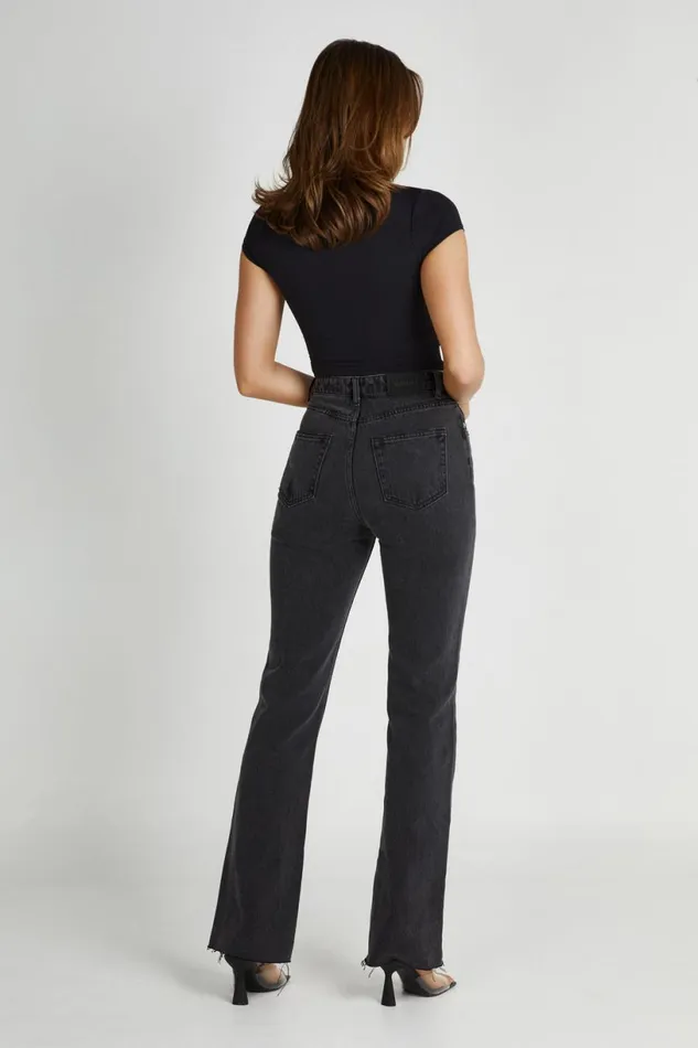 Meshki Denim Women Lauren Straight Leg Jeans 8211 Washed Black Washedblack Meshki Denim Women Lauren Straight Leg Jeans 8211 Washed Black Washedblack
