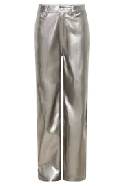 Meshki Denim Women Minnie Metallic Straight Jean 8211 Silver Silver