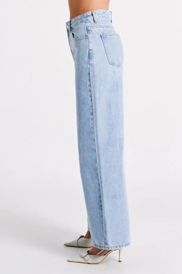 Meshki Denim Women Raven Baggy Jeans 8211 Mid Blue Wash Midbluewash