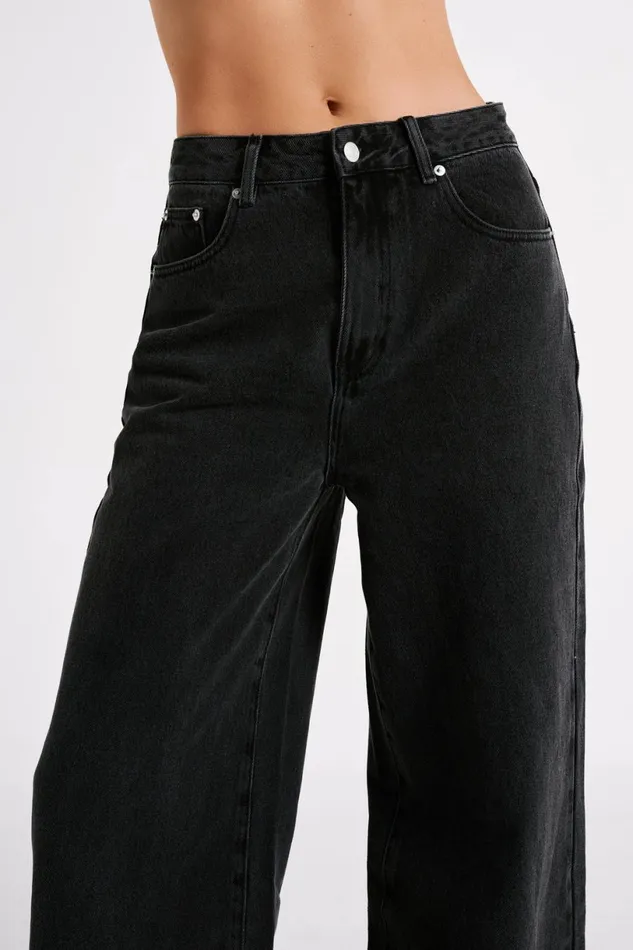 Meshki Denim Women Raven Baggy Jeans 8211 Washed Black Washedblack Meshki Denim Women Raven Baggy Jeans 8211 Washed Black Washedblack