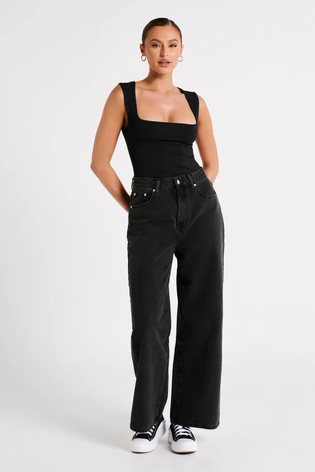 Meshki Denim Women Raven Baggy Jeans 8211 Washed Black Washedblack Meshki Denim Women Raven Baggy Jeans 8211 Washed Black Washedblack