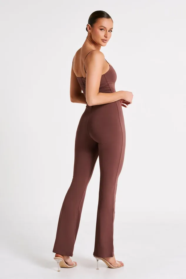 Meshki Jumpsuits and Rompers Women Adelaide Recycled Nylon Jumpsuit 8211 Mocha Mocha