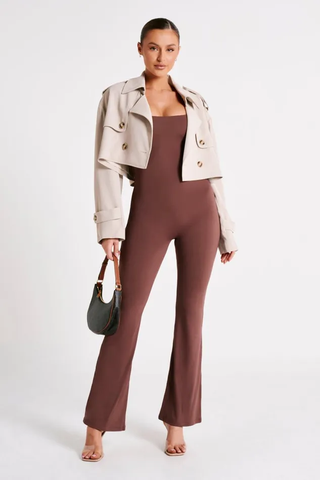 Meshki Jumpsuits and Rompers Women Adelaide Recycled Nylon Jumpsuit 8211 Mocha Mocha