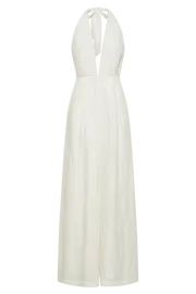 Meshki Jumpsuits and Rompers Women Blanca Linen Halter Jumpsuit 8211 White White Meshki Jumpsuits and Rompers Women Blanca Linen Halter Jumpsuit 8211 White White