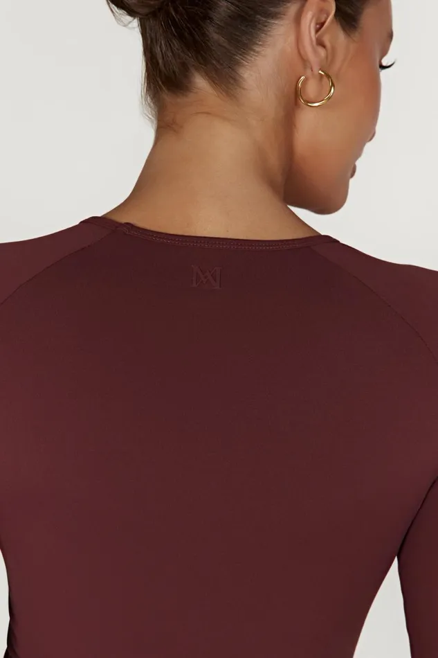 Meshki Long Sleeve Tops Women Venus Long Sleeve Top 8211 Mahogany Mahogany