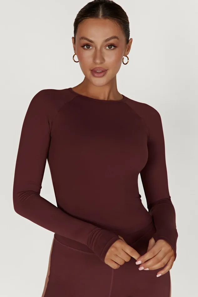Meshki Long Sleeve Tops Women Venus Long Sleeve Top 8211 Mahogany Mahogany