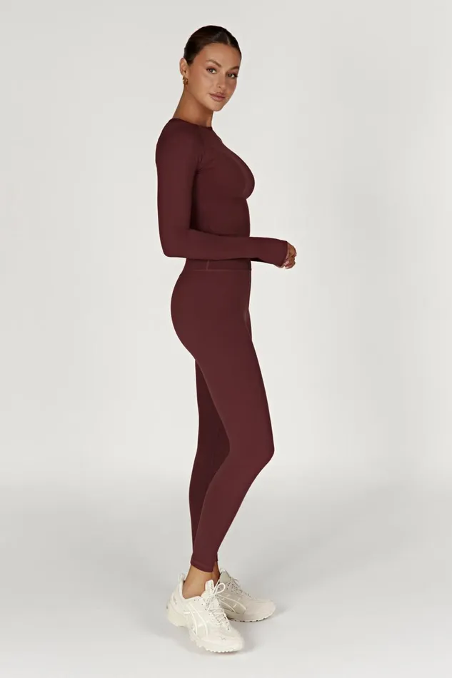 Meshki Long Sleeve Tops Women Venus Long Sleeve Top 8211 Mahogany Mahogany