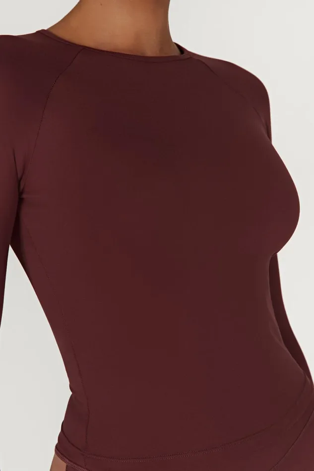 Meshki Long Sleeve Tops Women Venus Long Sleeve Top 8211 Mahogany Mahogany