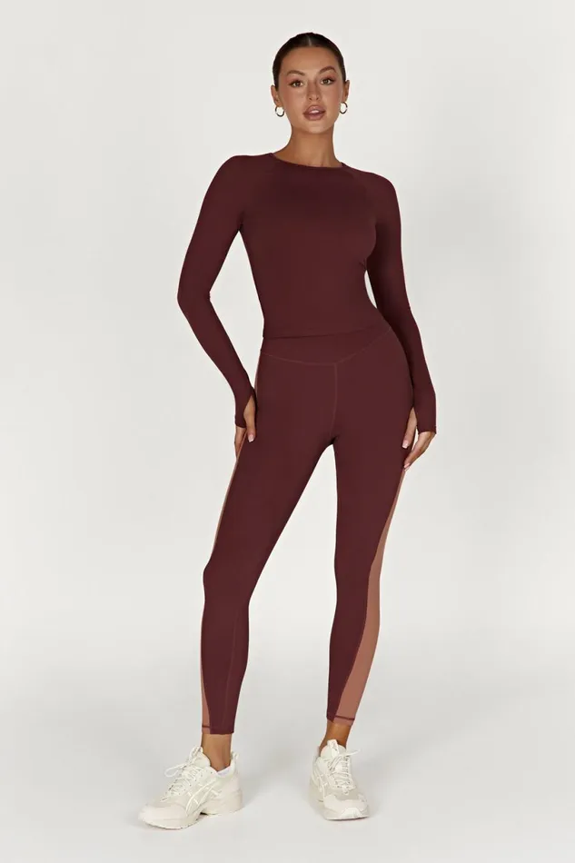 Meshki Long Sleeve Tops Women Venus Long Sleeve Top 8211 Mahogany Mahogany