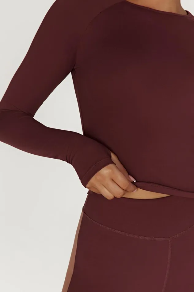 Meshki Long Sleeve Tops Women Venus Long Sleeve Top 8211 Mahogany Mahogany