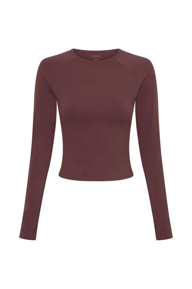 Meshki Long Sleeve Tops Women Venus Long Sleeve Top 8211 Mahogany Mahogany