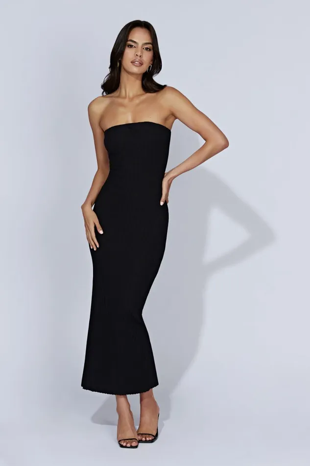Meshki Maternity Dresses Women Imani Strapless Knit Maxi Dress 8211 Black Black Meshki Maternity Dresses Women Imani Strapless Knit Maxi Dress 8211 Black Black