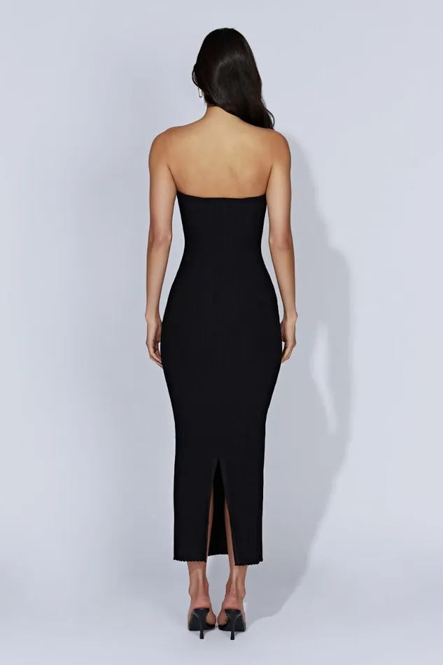Meshki Maternity Dresses Women Imani Strapless Knit Maxi Dress 8211 Black Black