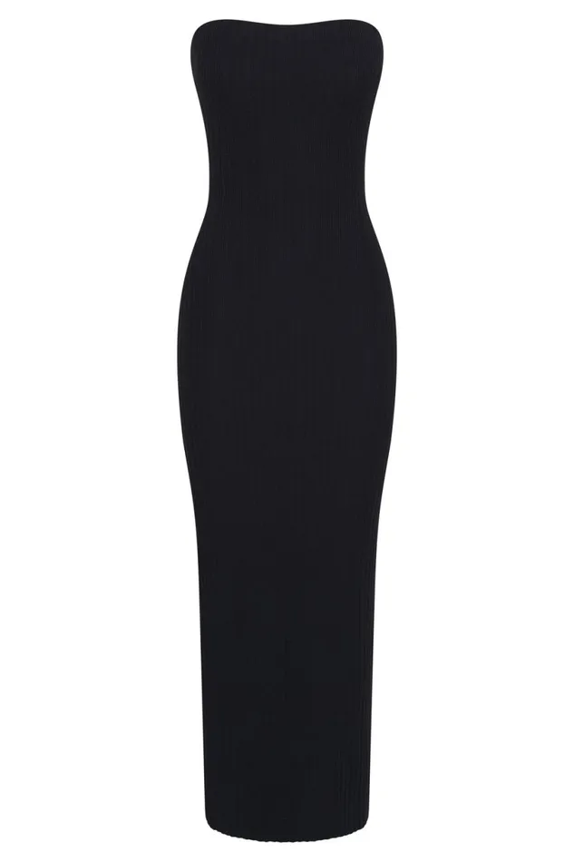 Meshki Maternity Dresses Women Imani Strapless Knit Maxi Dress 8211 Black Black