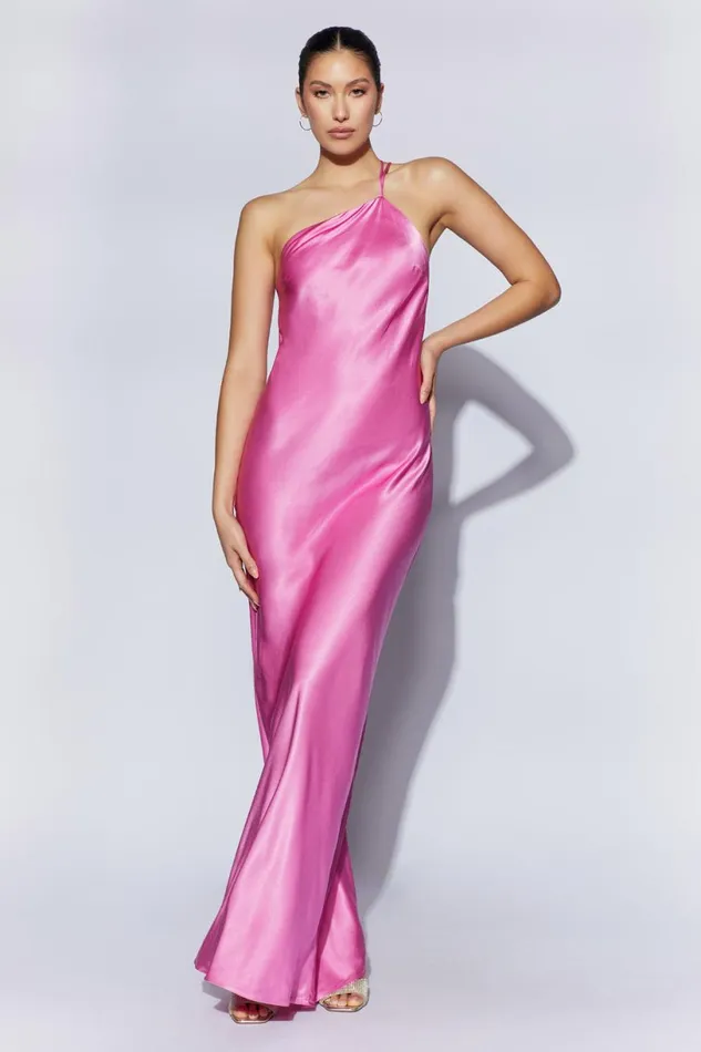 Meshki Maxi Dresses Women Alena One Shoulder Maxi Dress 8211 Pink Pink