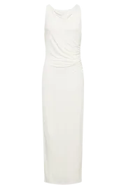 Meshki Maxi Dresses Women Alika Draped Front Maxi Dress 8211 Ivory Ivory