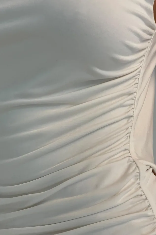 Meshki Maxi Dresses Women Alika Draped Front Maxi Dress 8211 Ivory Ivory