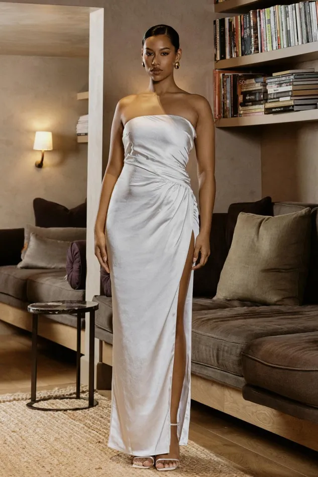 Meshki Maxi Dresses Women Aminah Draped Strapless Maxi Dress 8211 Ivory Ivory Meshki Maxi Dresses Women Aminah Draped Strapless Maxi Dress 8211 Ivory Ivory