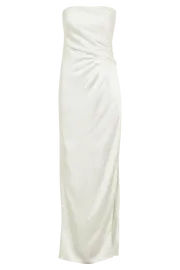 Meshki Maxi Dresses Women Aminah Draped Strapless Maxi Dress 8211 Ivory Ivory