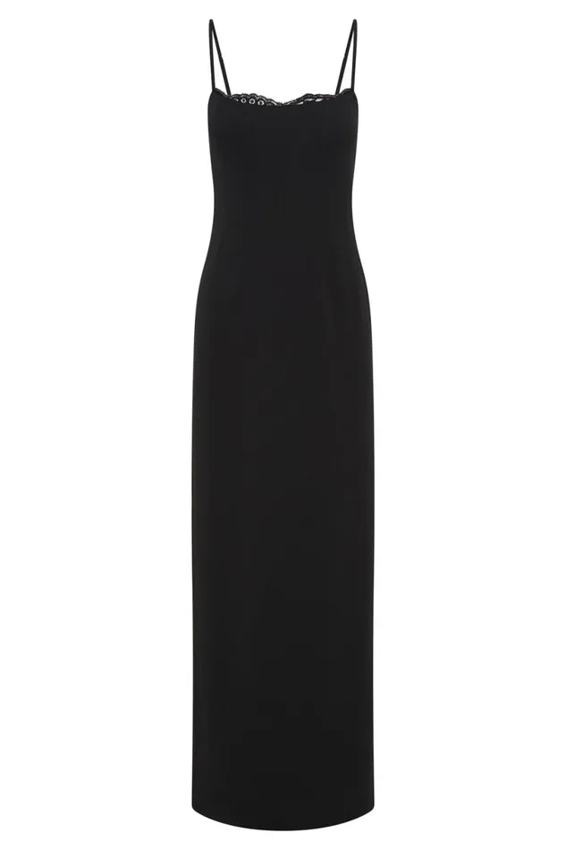 Meshki Maxi Dresses Women Amorette Lace Trim Maxi Dress 8211 Black Black
