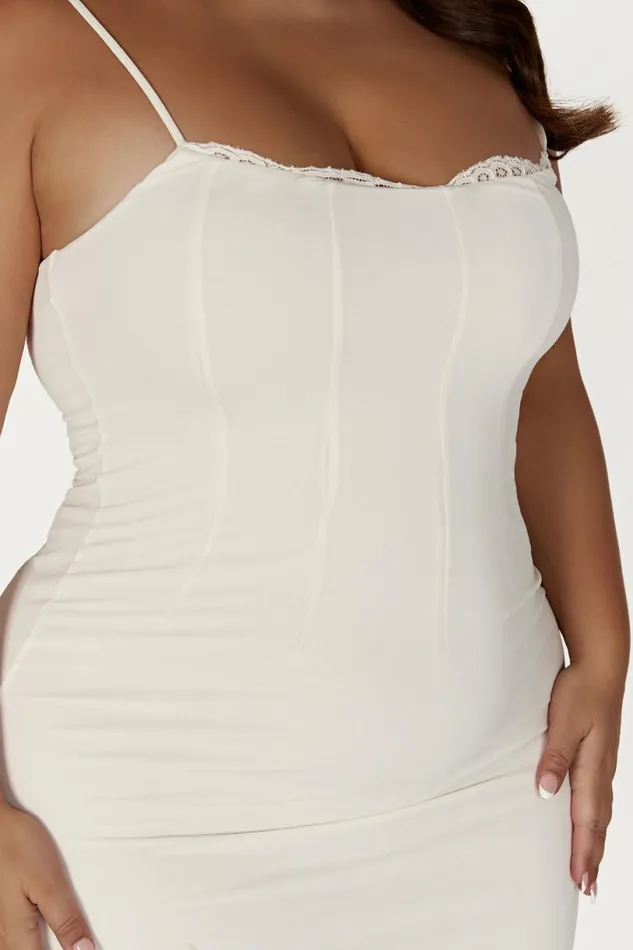 Meshki Maxi Dresses Women Amorette Lace Trim Maxi Dress 8211 Bone Bone