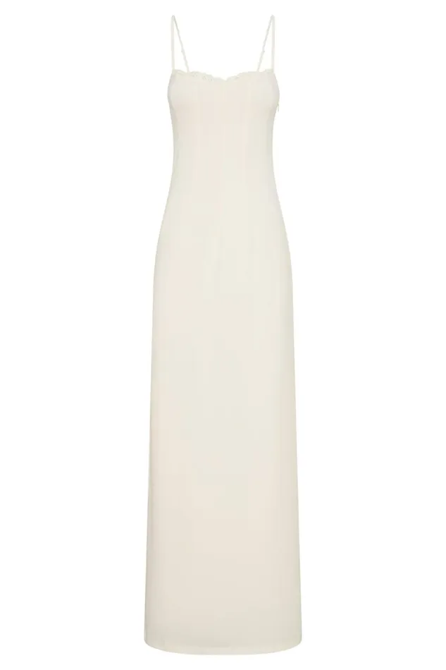 Meshki Maxi Dresses Women Amorette Lace Trim Maxi Dress 8211 Bone Bone