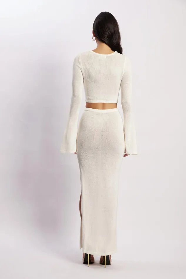Meshki Maxi Dresses Women Anna Flare Sleeve Knit Dress 8211 Cream Cream Meshki Maxi Dresses Women Anna Flare Sleeve Knit Dress 8211 Cream Cream