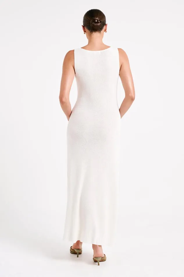 Meshki Maxi Dresses Women Antonia Buttoned Knit Maxi Dress 8211 White White Meshki Maxi Dresses Women Antonia Buttoned Knit Maxi Dress 8211 White White