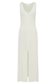 Meshki Maxi Dresses Women Antonia Buttoned Knit Maxi Dress 8211 White White Meshki Maxi Dresses Women Antonia Buttoned Knit Maxi Dress 8211 White White