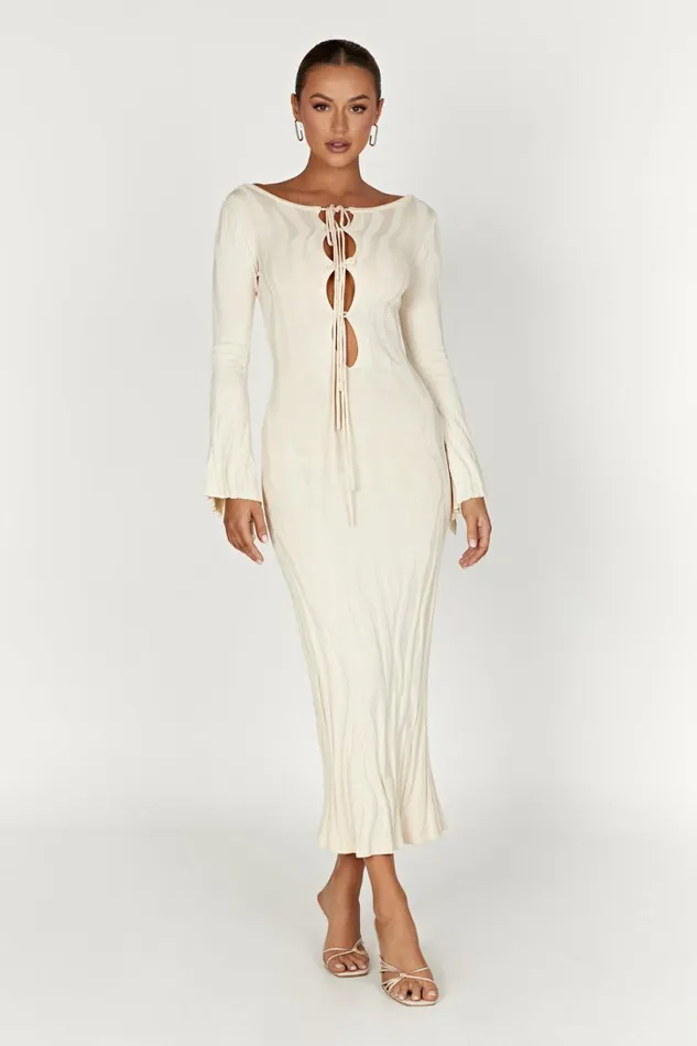 Meshki Maxi Dresses Women Brinley Long Sleeve Knit Maxi Dress 8211 Ivory Ivory Meshki Maxi Dresses Women Brinley Long Sleeve Knit Maxi Dress 8211 Ivory Ivory