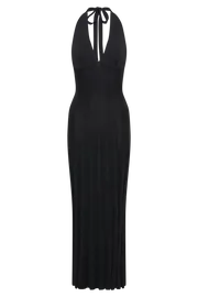 Meshki Maxi Dresses Women Caity Ribbed Halter Maxi Dress 8211 Black Black