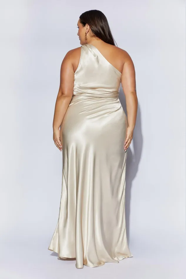 Meshki Maxi Dresses Women Calliope One Shoulder Maxi Dress 8211 Champagne Champagne