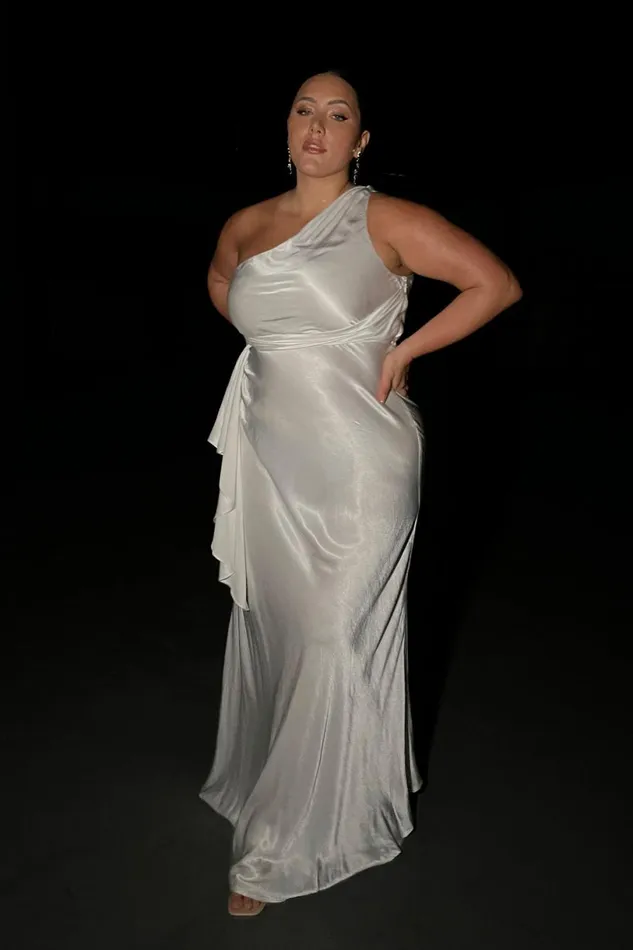 Meshki Maxi Dresses Women Calliope One Shoulder Maxi Dress 8211 White White