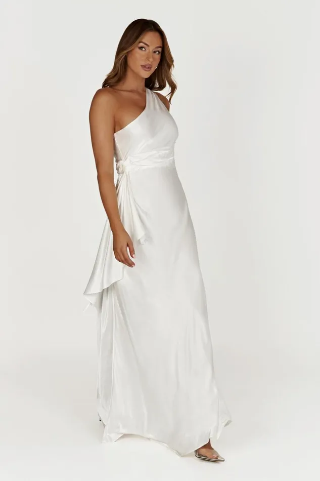 Meshki Maxi Dresses Women Calliope One Shoulder Maxi Dress 8211 White White