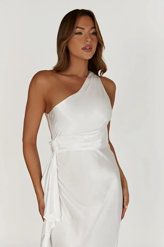 Meshki Maxi Dresses Women Calliope One Shoulder Maxi Dress 8211 White White