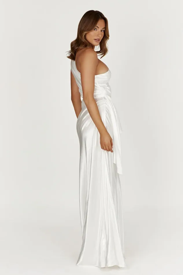 Meshki Maxi Dresses Women Calliope One Shoulder Maxi Dress 8211 White White