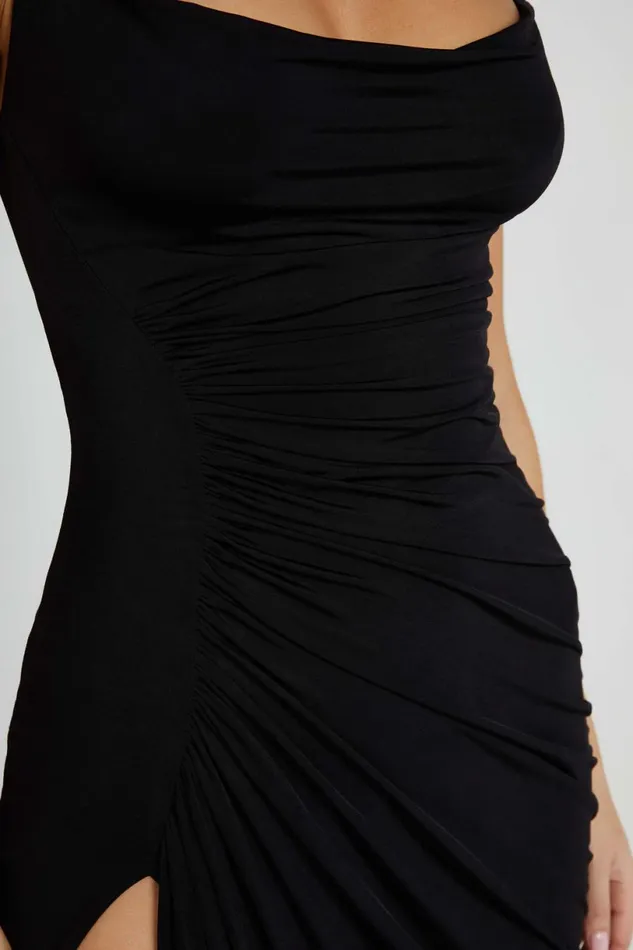 Meshki Maxi Dresses Women Candice Ruched Maxi Dress 8211 Black Black